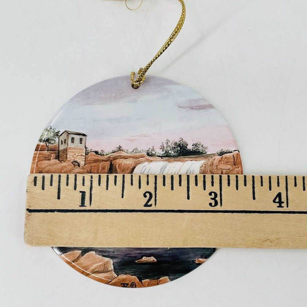 Sioux Falls South Dakota Waterfall Christmas Ornament Hand Painted Ceramic 2003 - Picture 5 of 12